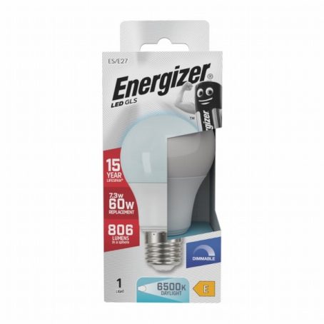 BULB LED GLS 7.3W (60W) ES OPAL DAYLIGHT DIMMABLE ENERGIZER