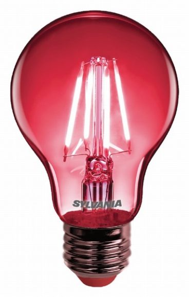 BULB LED GLS 4W ES CLEAR RED SYLVANIA