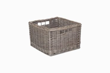 ANTIQUE WASH SQUARE STORAGE BASKET SMALL