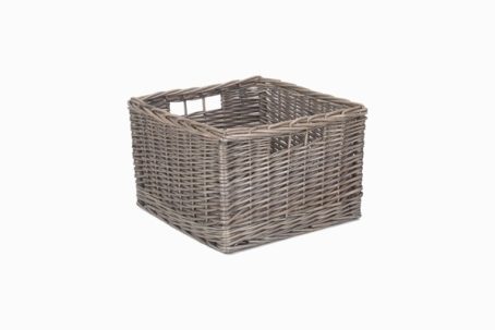 ANTIQUE WASH SQUARE STORAGE BASKET MEDIUM