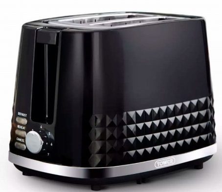 TOASTER TOWER SOLITAIRE 2 SLICE BLACK