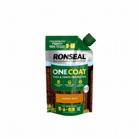 Ronseal One Coat Shed & Fence Refill Pouch 950ml Harvest Gold