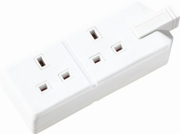 Masterplug Twin Extension Socket White