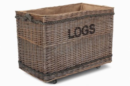 JUMBO LOG BASKET WITH WHEELS