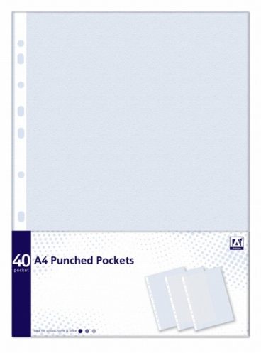 A STAR A4 PUNCHED POCKETS 30PK