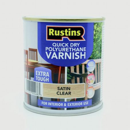 Rustins Polyurethane Satin Varnish 500ml Clear