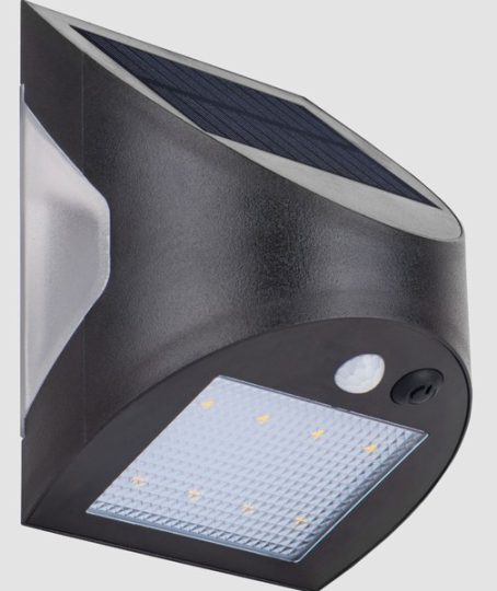 mica04/25 SOLAR LIGHT PIR IP54 BLACK 600LM