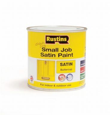 RUSTINS SMALL JOB PAINT SATIN BUTTERCUP 250ML