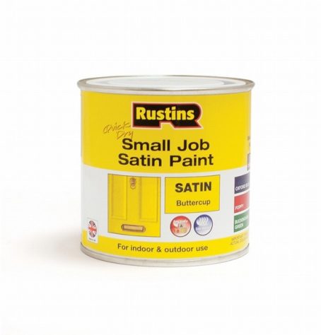 RUSTINS SMALL JOB PAINT SATIN BUTTERCUP 250ML