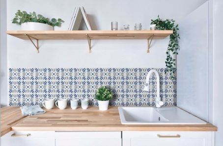 D C FIX SELF ADHESIVE WALL TILE CUBA BLUE 6PK - Image 2