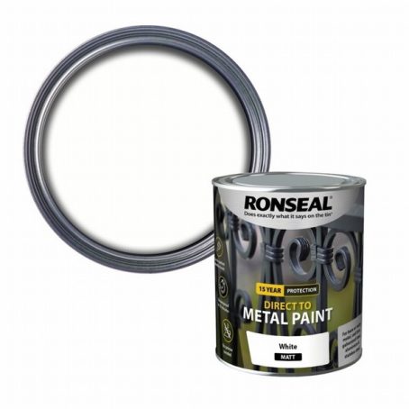 RON DIRECT TO METAL PAINT WHITE MATT 750ML