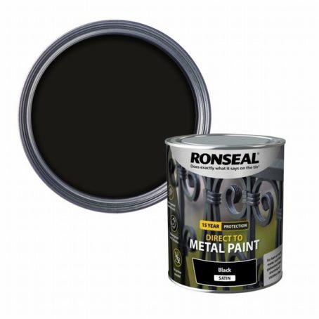 RON DIRECT TO METAL PAINT BLACK SATIN 750ML