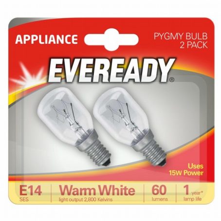 BULB PYGMY SES 15W CLEAR 2PK EVEREADY
