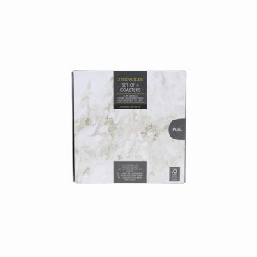 COASTERS MARBLE WHITE PK4