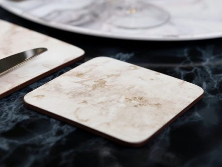 COASTERS MARBLE WHITE PK4 - Image 2