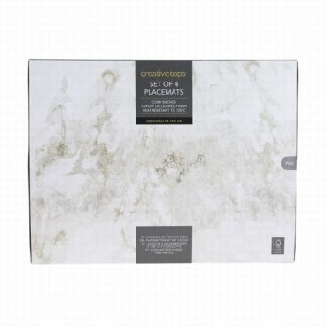 PLACEMATS MARBLE WHITE PK4
