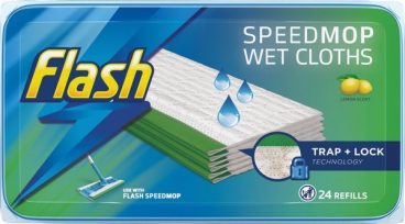 FLASH SPEEDMOP REFILL WET CLOTHS 24PK