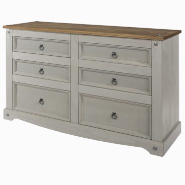 CORONA GREY CHEST 3+3 DRAWER