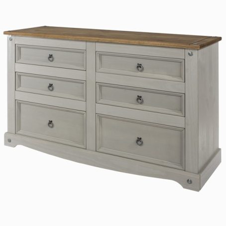 CORONA GREY CHEST 3+3 DRAWER