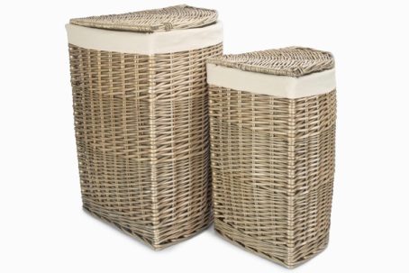 LARGE ANTIQUE WASH CORNER LINEN BASKET