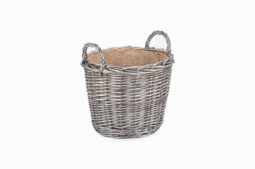 WICKER LOG BASKET ROUND MEDIUM