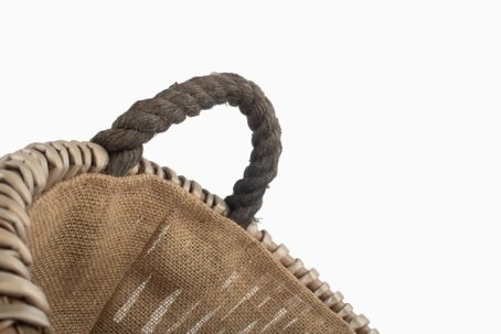 SMALL ROUND GREY LOG BASKET - Image 2