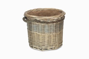 ANTIQUE WASH ROPE HANDLE BASKET MEDIUM*