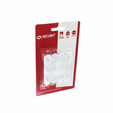 SECURIT REMOVABLE HOOKS CABLE CLIPS CLEAR PK3