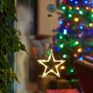 WINDOW DECOR STAR WARM WHITE