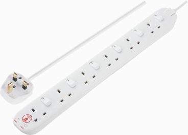 Masterplug – Surge Protected Extension Lead – 6Gang 2Metre 13Amp