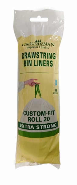 Groundsman Drawstring Bin Liners Pack 20