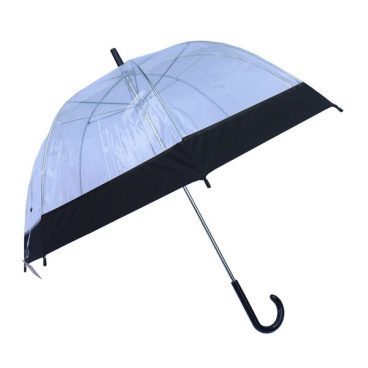 UMBRELLA CLEAR DOMED BLACK