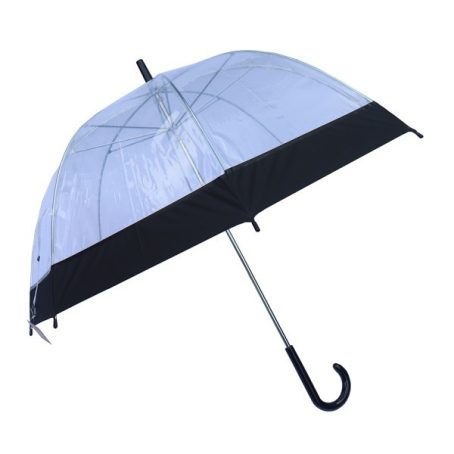 UMBRELLA CLEAR DOMED BLACK