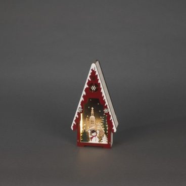 WOODEN LED HOUSE RED / WHITE