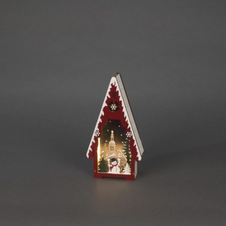 WOODEN LED HOUSE RED / WHITE