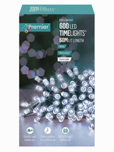 Premier – 600 LED Battery TimeLights White 60M