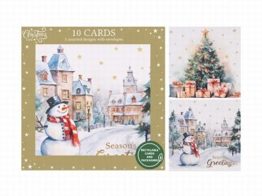 CHRISTMAS CARDS SNOWMAN PK10