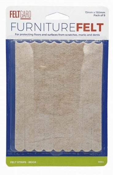 FELT PADS STRIPS 13MM X 150MM PK9