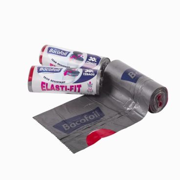 BIN LINER ELASTI-FIT 30L 12PK BACOFOIL