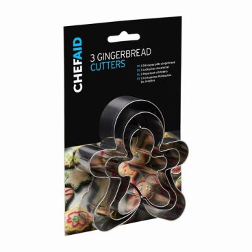 XMAS COOKIE CUTTERS 3 GINGERBREAD CHEF AID