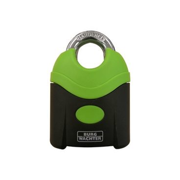 PADLOCK BURG HARDENED STEEL GREEN CLOSED SHACKLE 70MM