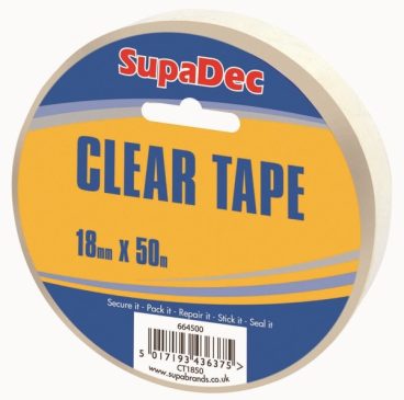TAPE CLEAR SUPADEC 18MM X 50M