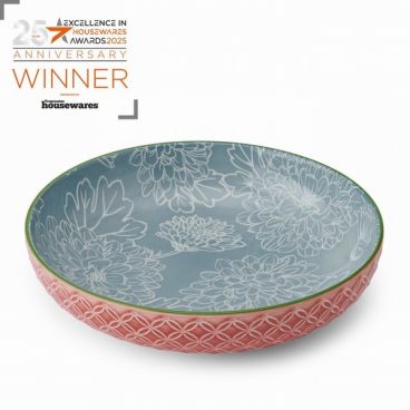 MIKASA PASTA BOWL GREY FLORAL