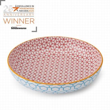 MIKASA PASTA BOWL BLUE GEOMETRIC