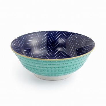 MIKASA RAMEN BOWL INDIGO CHEVRON