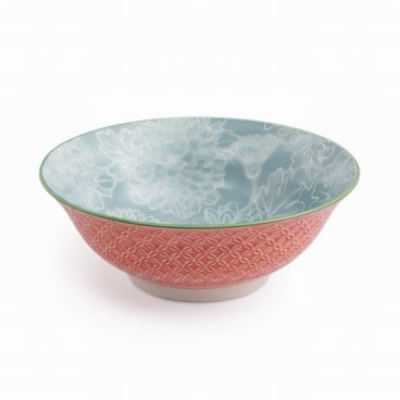 MIKASA RAMEN BOWL PINK GREY FLORAL