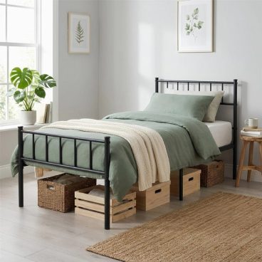 3FT SINGLE METAL BED FRAME – BLACK