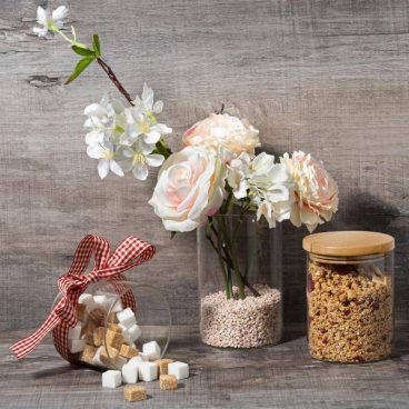SCANDI GLASS STORAGE JAR WITH WOODEN LID – 1L