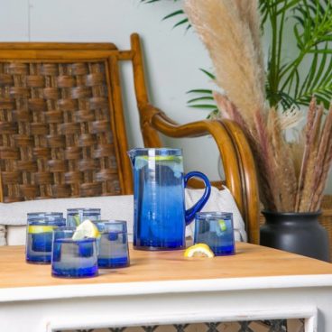 JEBEL RECYCLED GLASS JUG BLUE – 1L