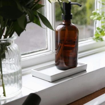 GLASS SOAP DISPENSER AMBER – 500ML